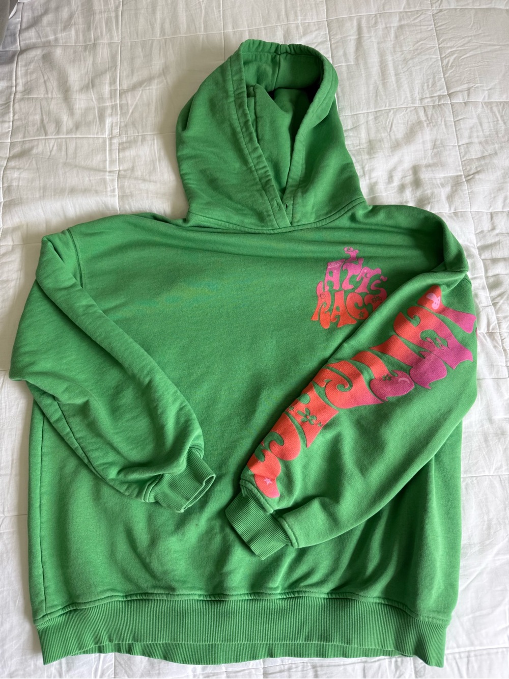 Bershka Bright Green Pullover Hoodie